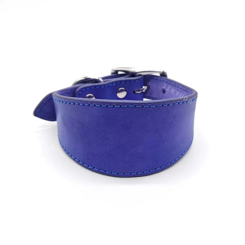 genuine leather Tapered dog collar Extra Wide Pet dog collar for long neck Greyhound Saluki Deerhound Lurcher Whippet Dachshund