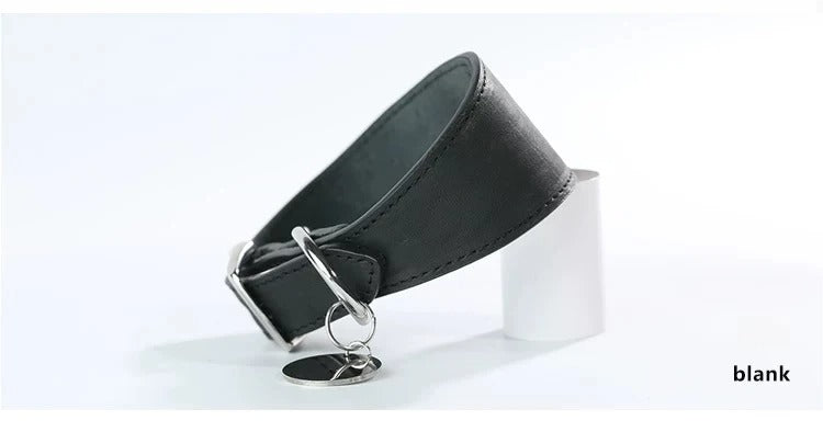genuine leather Tapered dog collar Extra Wide Pet dog collar for long neck Greyhound Saluki Deerhound Lurcher Whippet Dachshund