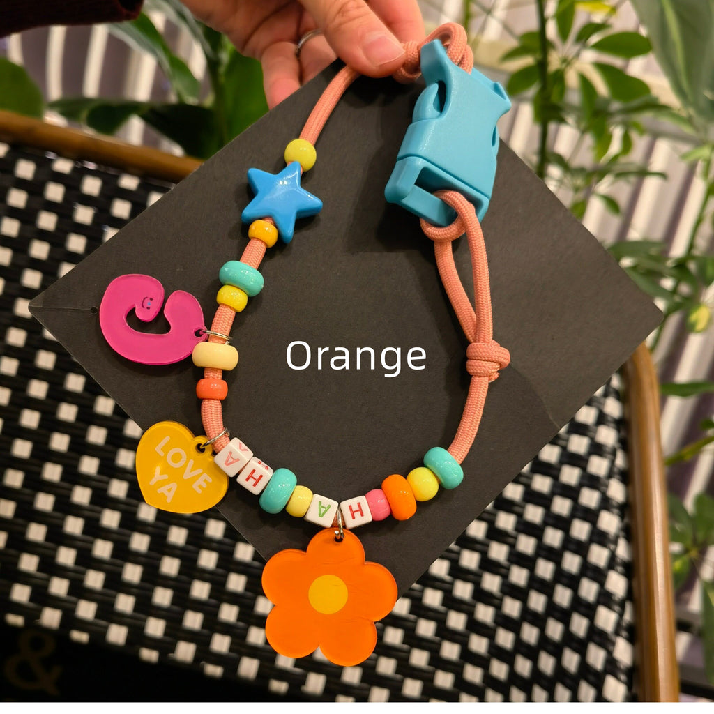 Custom Beaded name Pet Collar Personalized Letter Flower Cartoon Charm Adjustable Handmade Bead Necklace for Small Dogs Cats