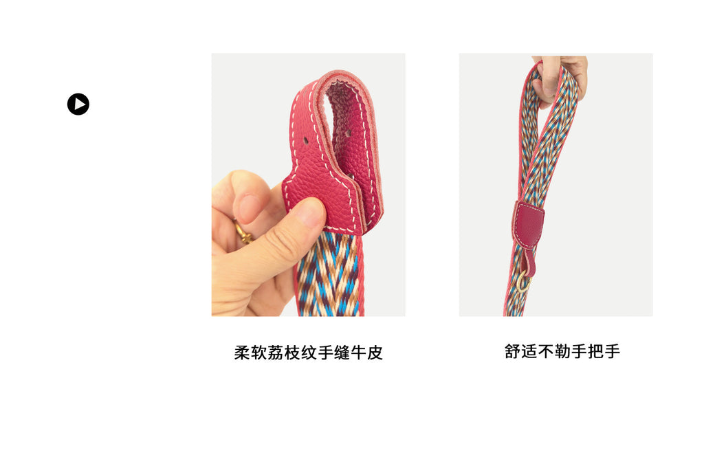 3.8cm Wide Genuine Leather webbing Dog Collar Bohemian Braided Woven Dog Collar and leash Adjustable Soft Leather Pet Collar