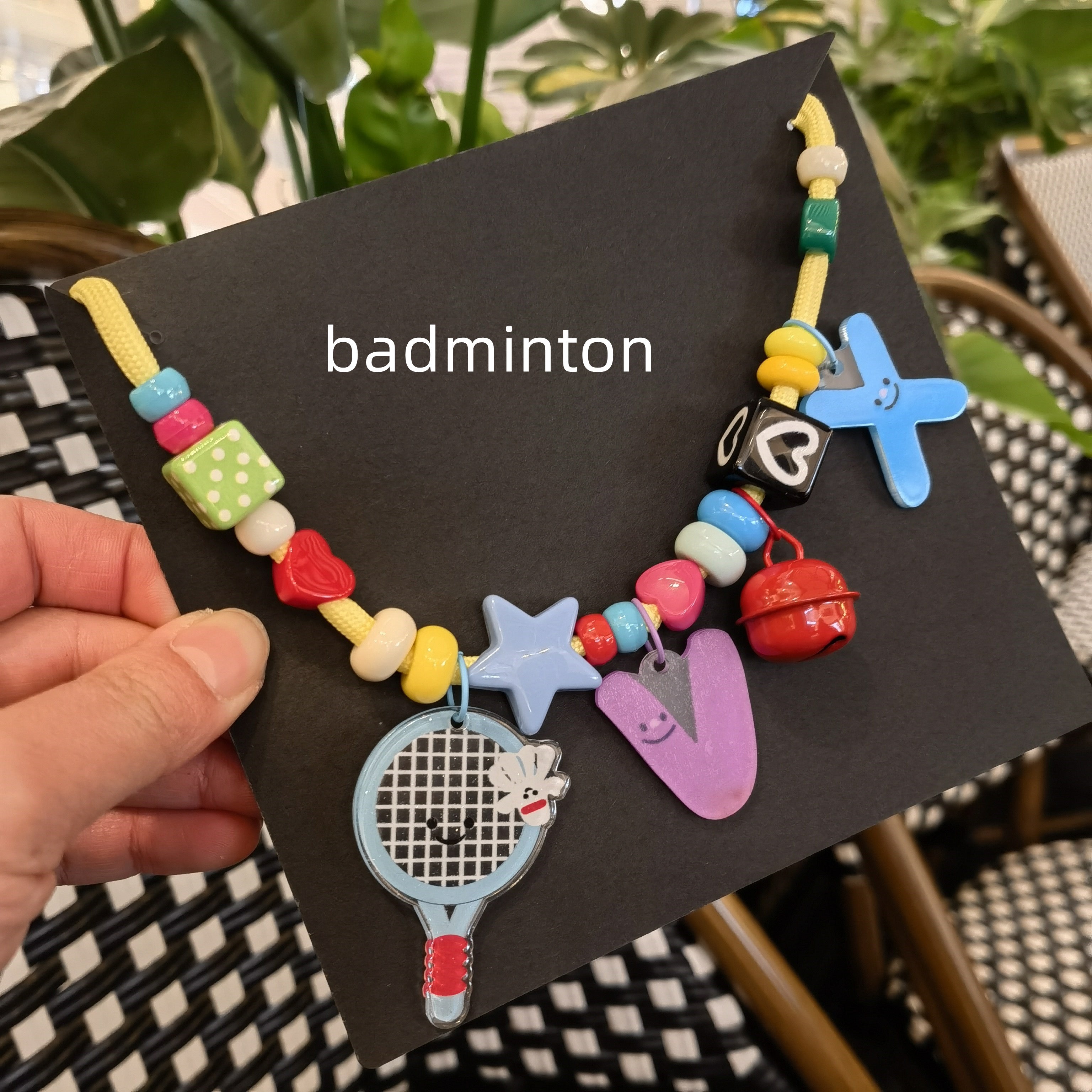Custom Name Beaded Pet Collar Necklace ersonalized Letter Acrylic Charm Sports Pendant Dog Cat Bead Collar Handmade Colorful Pet Jewelry