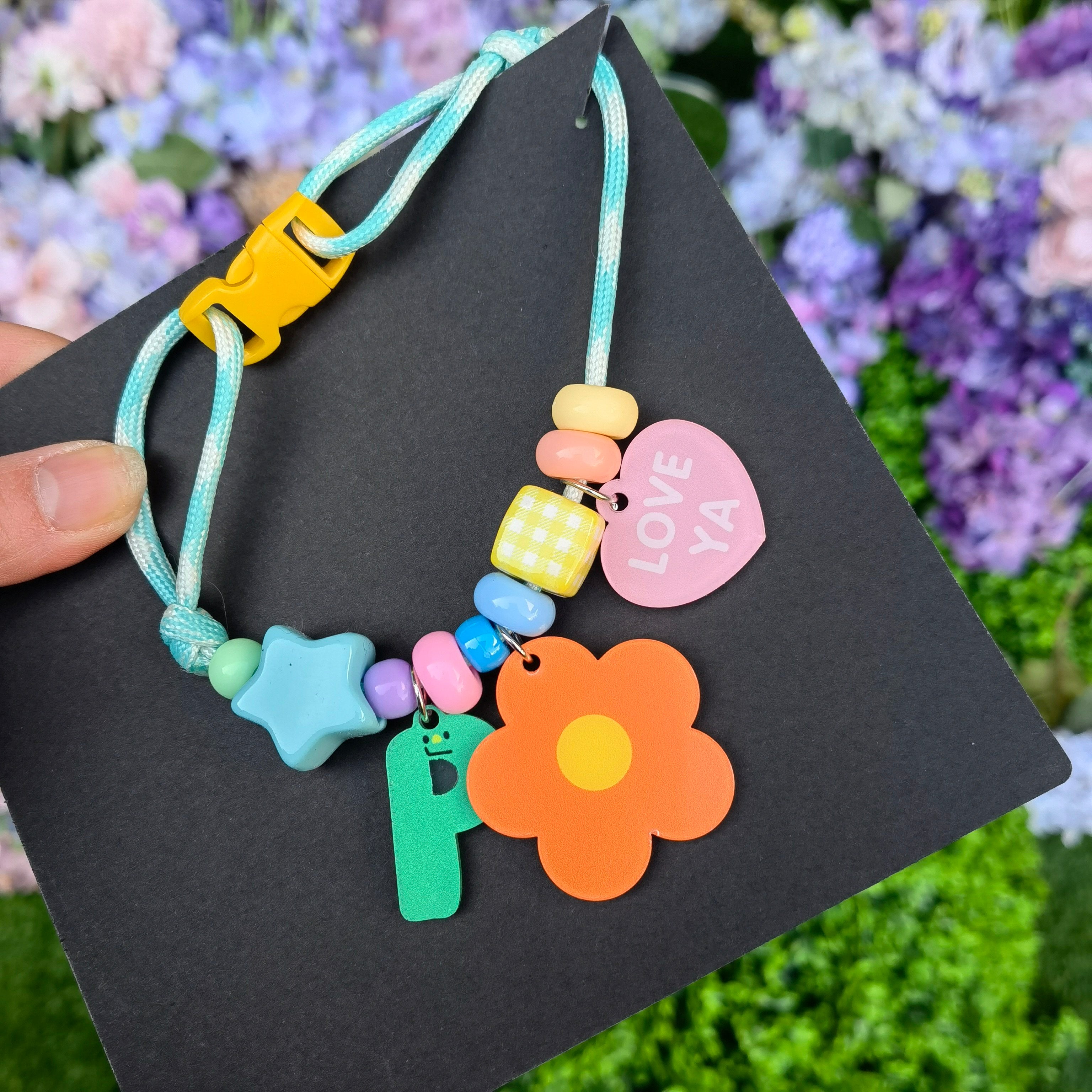Custom Beaded name Pet Necklace Personalized letter and Daisy Flower Charm Adjustable Bead Collar for Small Dogs Cats