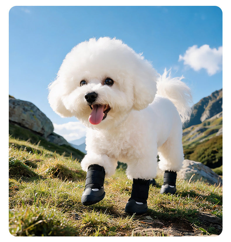 Breathable Non-Slip Dog Boots Dog Shoes with Adjustable Straps & Reflective Strip Outdoor Walking Hiking Paw Protectors