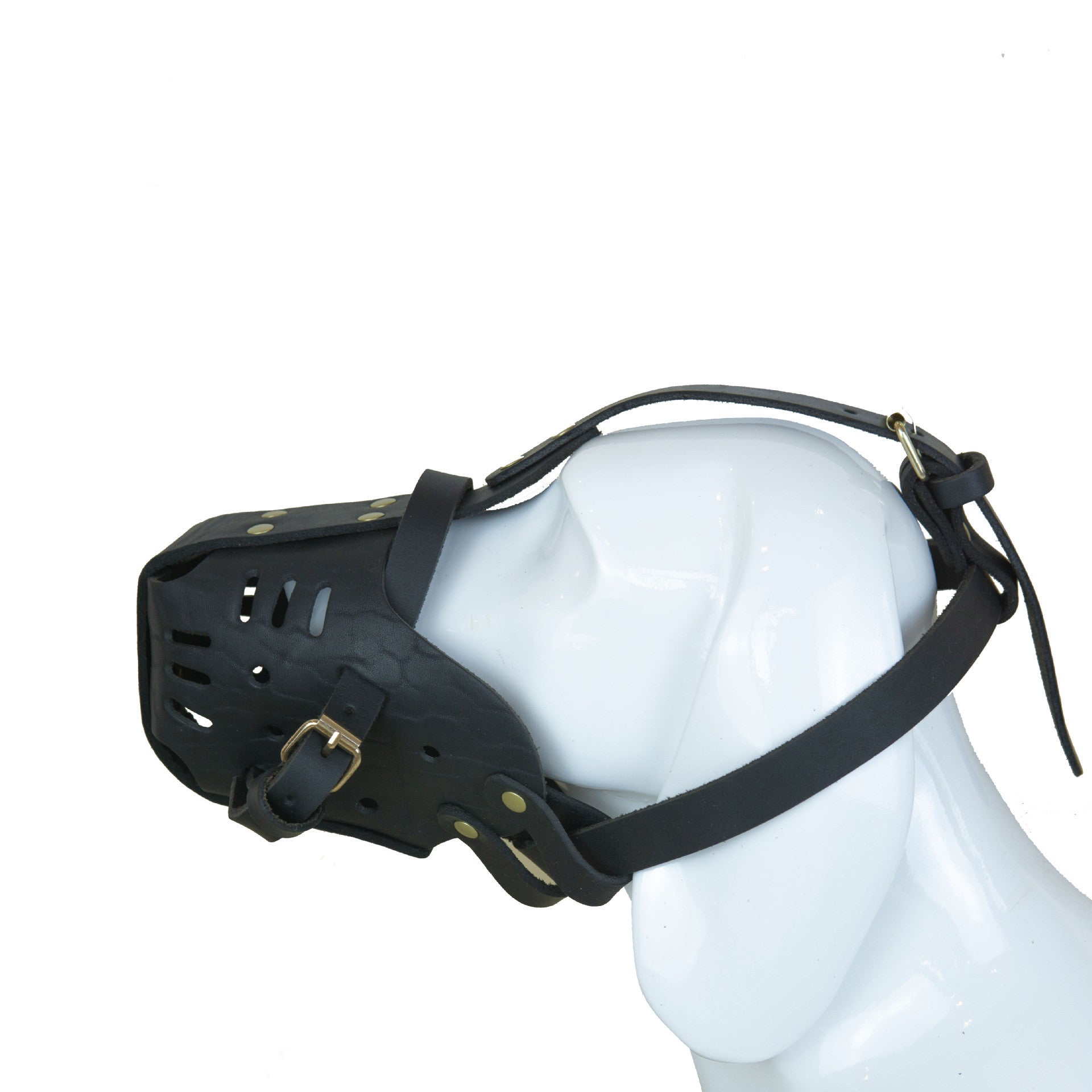 Genuine Top Layer Cowhide Dog Muzzle Adjustable Breathable Anti Bite Leather Pet Muzzle for Medium Large Dogs Prevents Barking Chewing