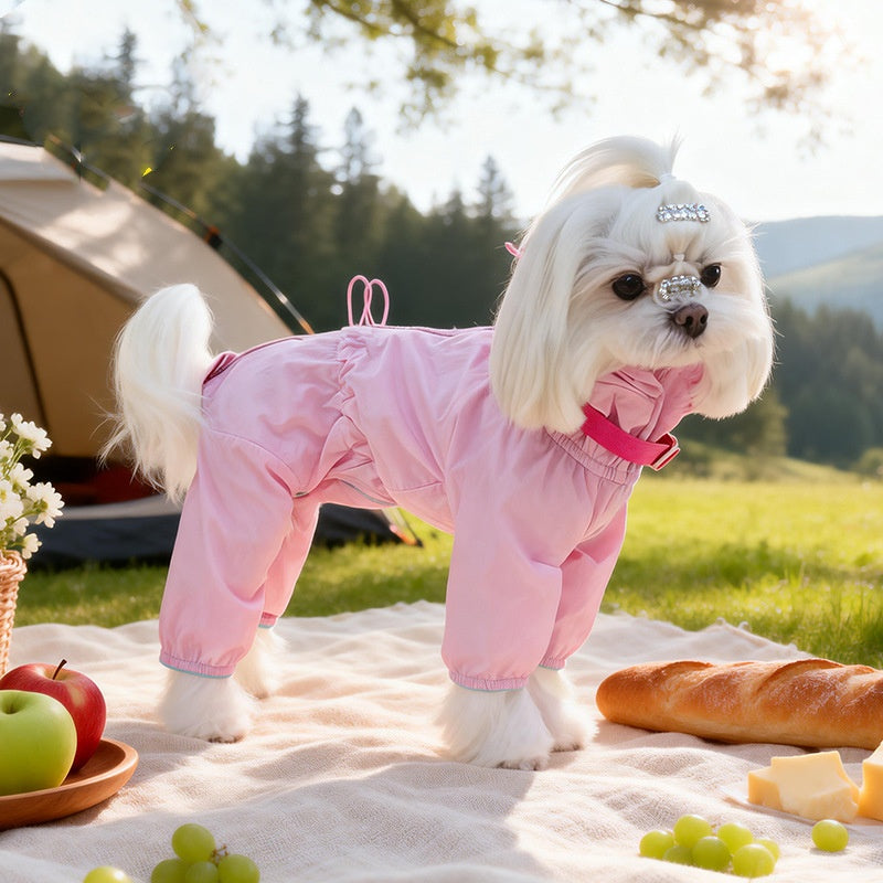 Dog Summer Lightweight Sun Protection Four-Legged Jumpsuit Breathable Thin Outdoor Windproof Dog Coat Full Body Cover Pet Clothes for Small Medium Puppies