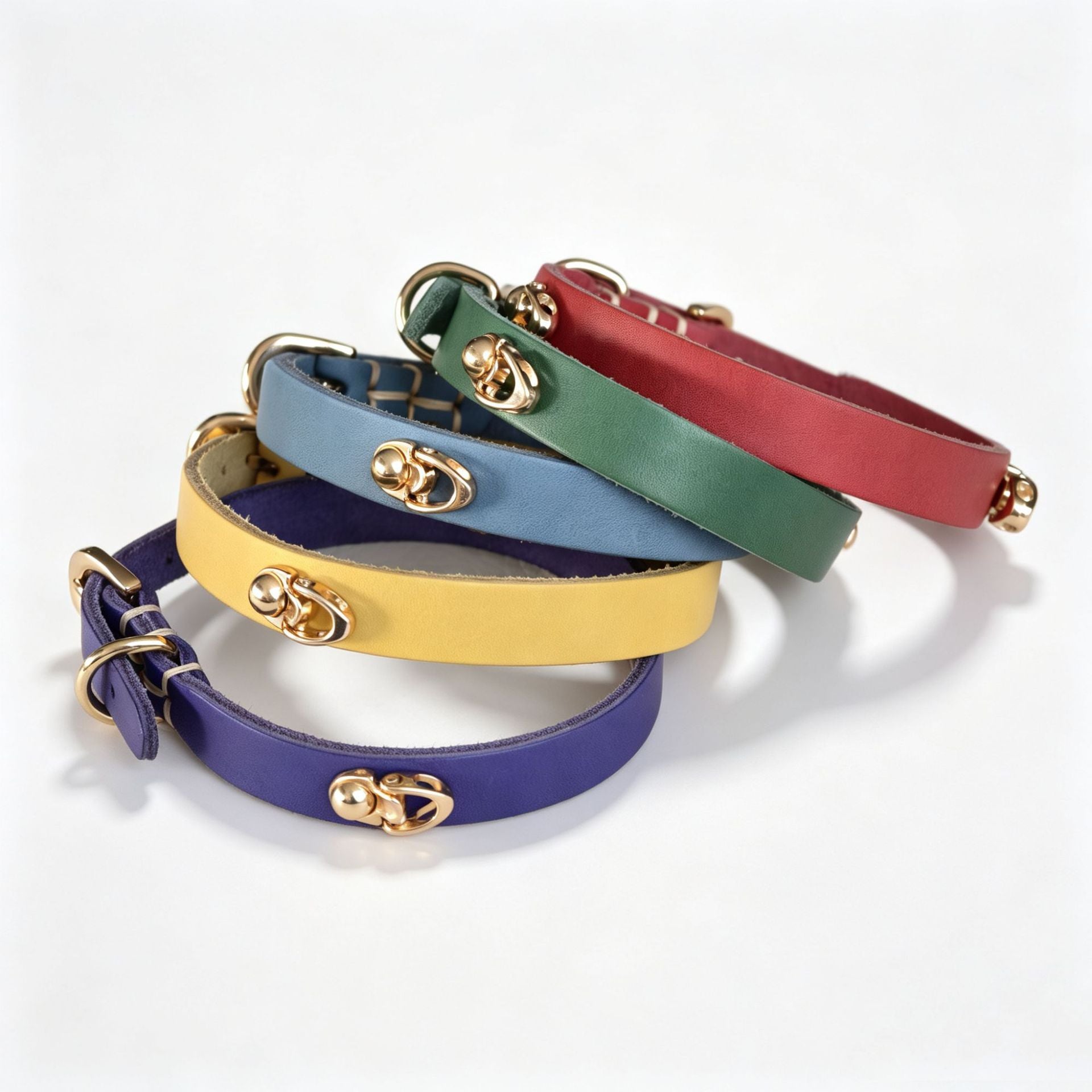 Genuine Full Grain Leather Dog cat Collar Adjustable DIY Pet Collar with clasp adjustable heavy duty no-pull dog walking collar