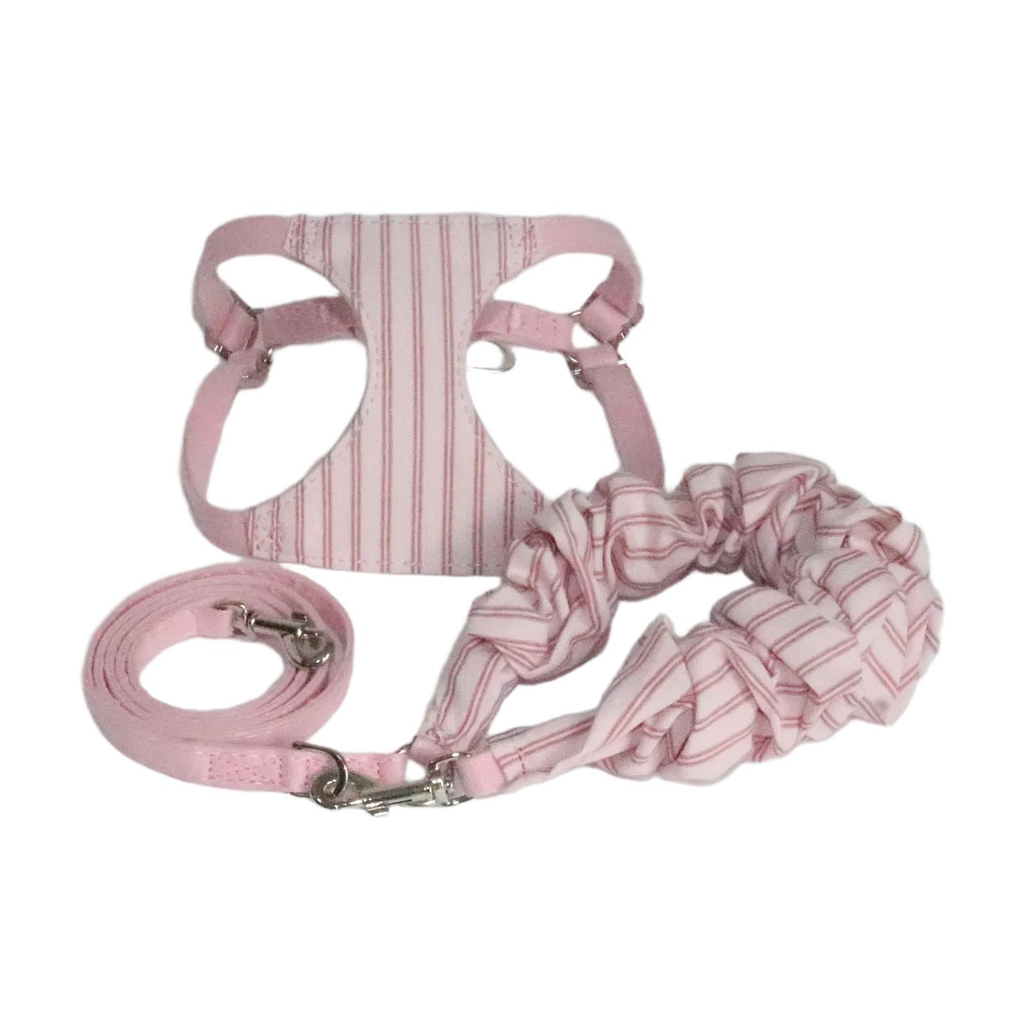 Cute cotton Striped Dog Harness and Leash Set Soft Breathable Pet Walking Vest Harness with leash No Pull Puppy Chest harness