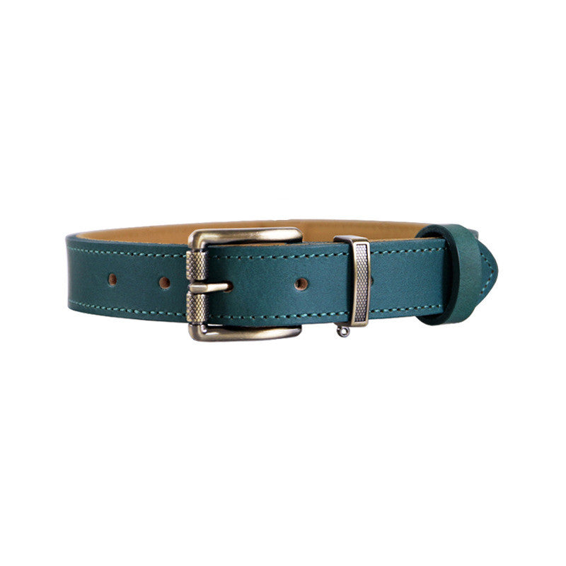 Premium Genuine Leather Dog Collar Italian Full-Grain Cowhide Collar with Vintage Metal Hardware Heavy Duty Anti-Pull Dog collar