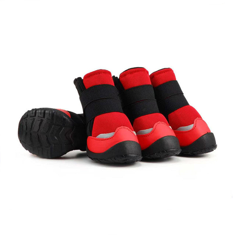 Breathable Non-Slip Dog Boots Dog Shoes with Adjustable Straps & Reflective Strip Outdoor Walking Hiking Paw Protectors