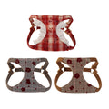 Cotton lace Dog Harness and Leash Set Plaid Lightweight pet vest harness Soft walking harness for small medium dogs