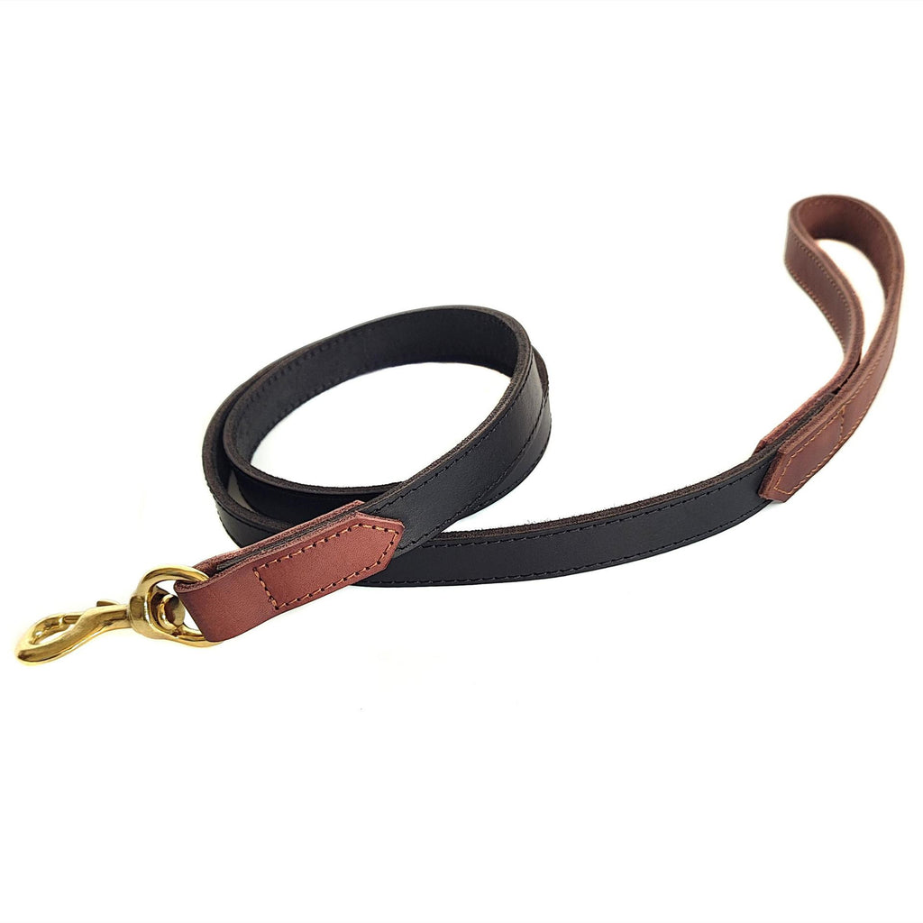 Genuine Spliced‑Leather Dog Leash 1.5m (5ft) Heavy‑Duty Leather dog Walking Leash with Solid Brass Hardware full grain dog leash