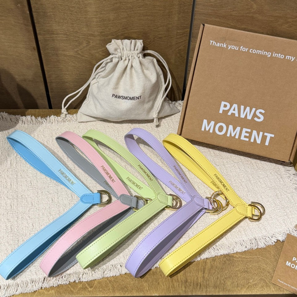 Soft Genuine Leather Dog Harness Y-shaped Harness Simple Strap Leather Dog Harness Comfort Lightweight No Pull Puppy Harness