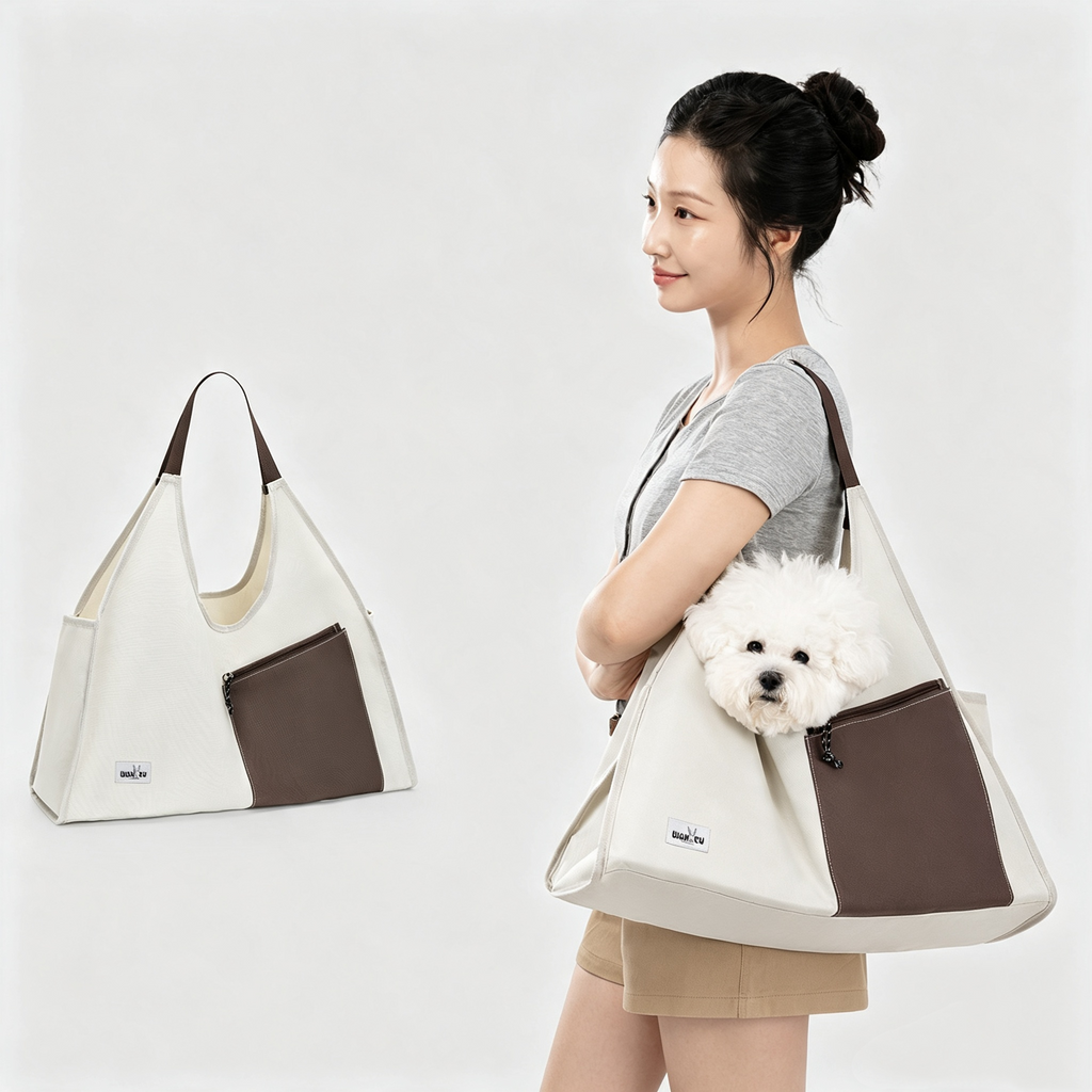 Lightweight Foldable Pet Shoulder Tote Bag Portable Soft Pet Carrier Handbag for Small Dogs Cats Outdoor Walking