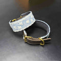 3.8cm Wide Soft Lace Embroidered Pet Collar Full‑Grain Genuine Leather Dog Collar adjustable Heavy‑Duty Dog walking Collar
