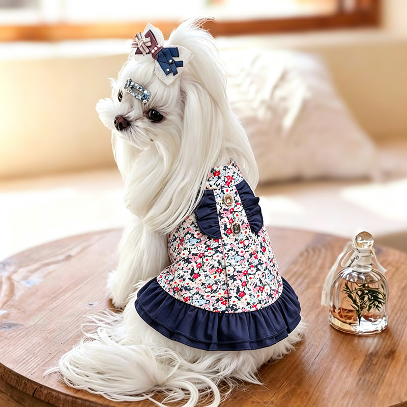 Floral Ruffled Dog Dress