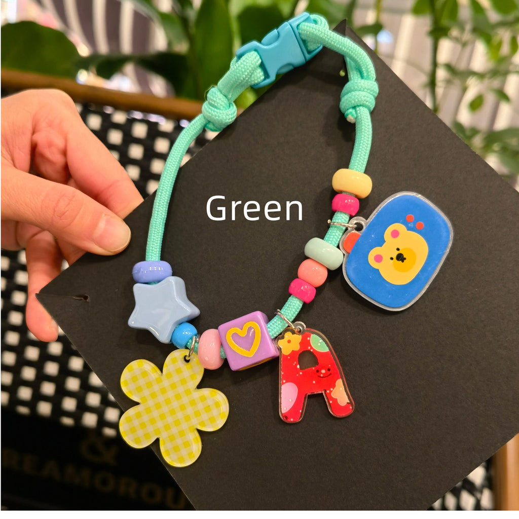Custom Beaded name Pet Collar Personalized Letter Flower Cartoon Charm Adjustable Handmade Bead Necklace for Small Dogs Cats