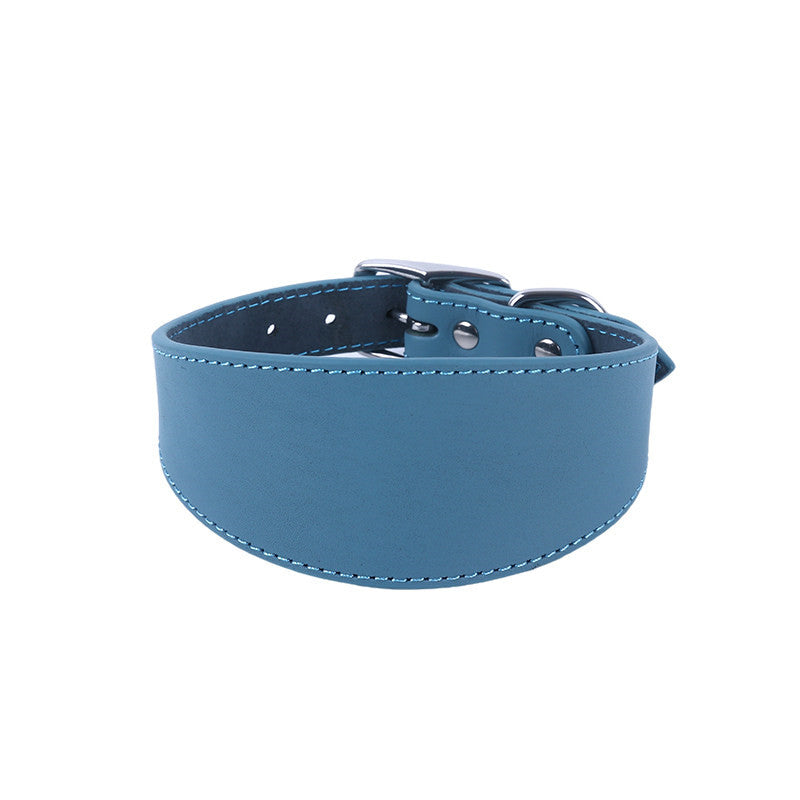 Heavy Duty Thick Leather dog walking leash Wide Genuine Leather Dog Collar Anti-Pull Dog Collar and leash for Greyhound Whippet