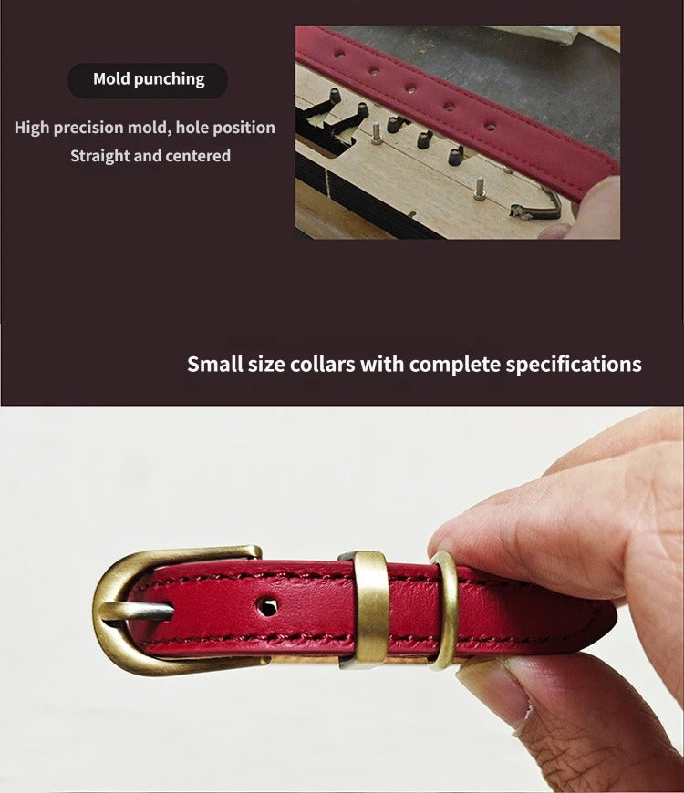 Genuine Full Grain Leather Dog Collar heavy duty Dog Collar for Small Medium Large Dogs adjustable no-pull dog walking collar