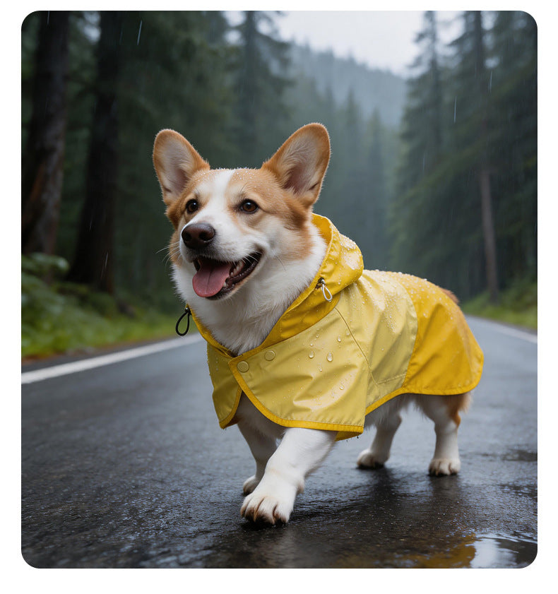 Dog Raincoat with hood Waterproof Dog Cape Rain Poncho for Medium Large Dogs Lightweight Dog Rain Jacket pet rain suit