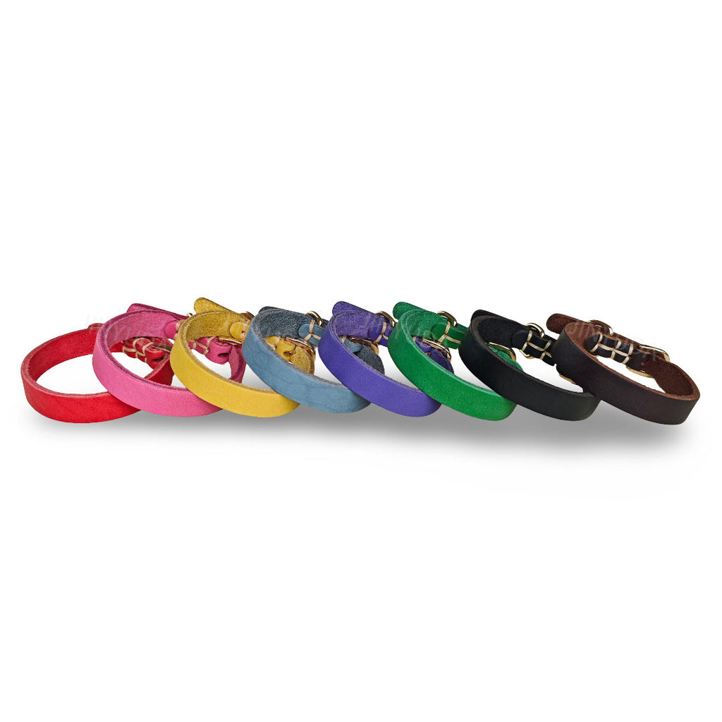 Genuine Top-Grain Cowhide Leather Dog Collar Adjustable Heavy Duty Durable Leather Collar Shock Resistant Anti-Pull for Small Medium Large Dogs Multiple Vibrant Colors Available