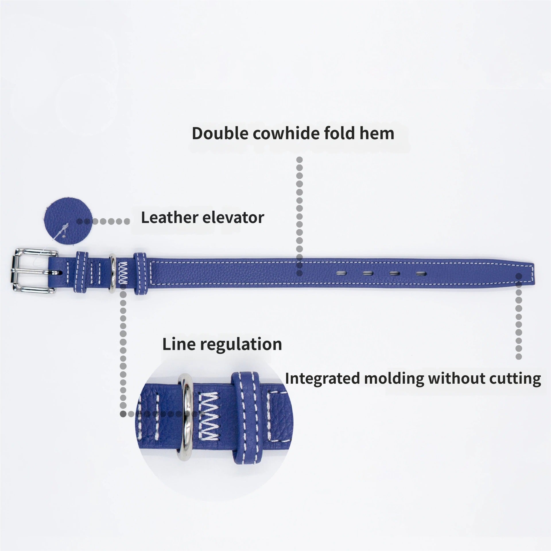 Genuine Leather Dog Collar Adjustable Pet Collar for Small Medium Large Dogs heavy duty No-pull dog collar For daily dog walking