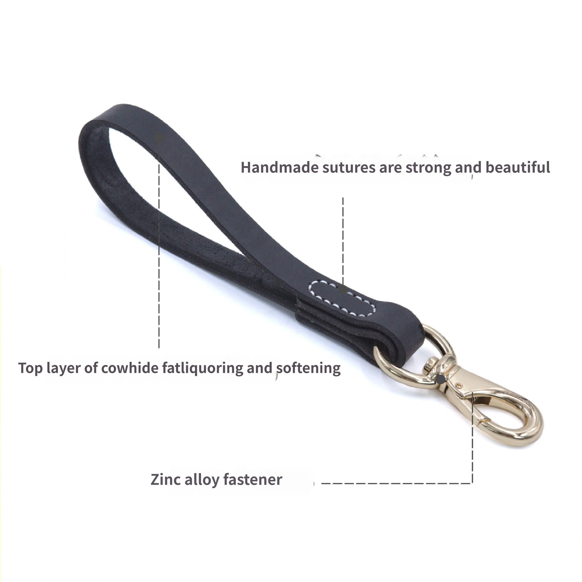 Genuine Leather Short Dog Leash Heavy Duty Traffic Short Lead Handheld Close Control Training Leash for Small Medium Large dogs