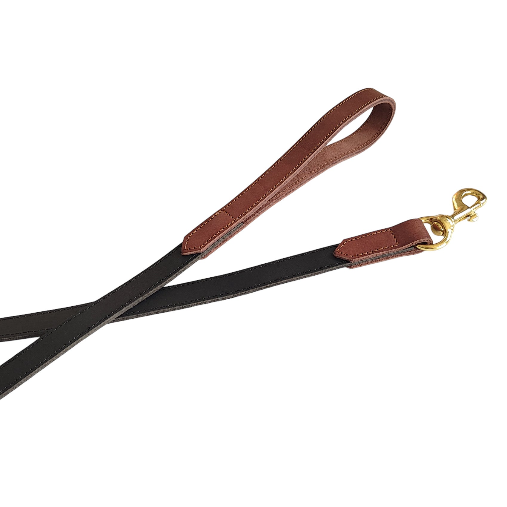 Genuine Spliced‑Leather Dog Leash 1.5m (5ft) Heavy‑Duty Leather dog Walking Leash with Solid Brass Hardware full grain dog leash