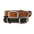Genuine Cowhide Leather Dog Collar adjustable Two-Tone Leather Pet Collar for Small Medium Dogs adjustable dog walking collar