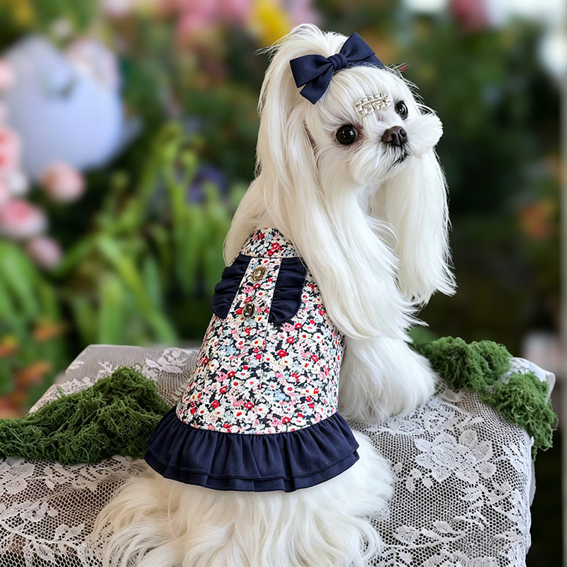Floral Ruffled Dog Dress