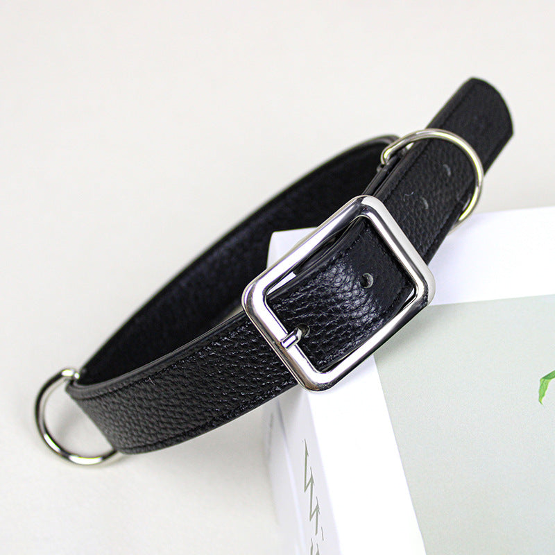 Genuine Leather Dog Collar and Leash Set Soft Real Leather Dog Collar Leash pet heavy duty Walking Leash and collar