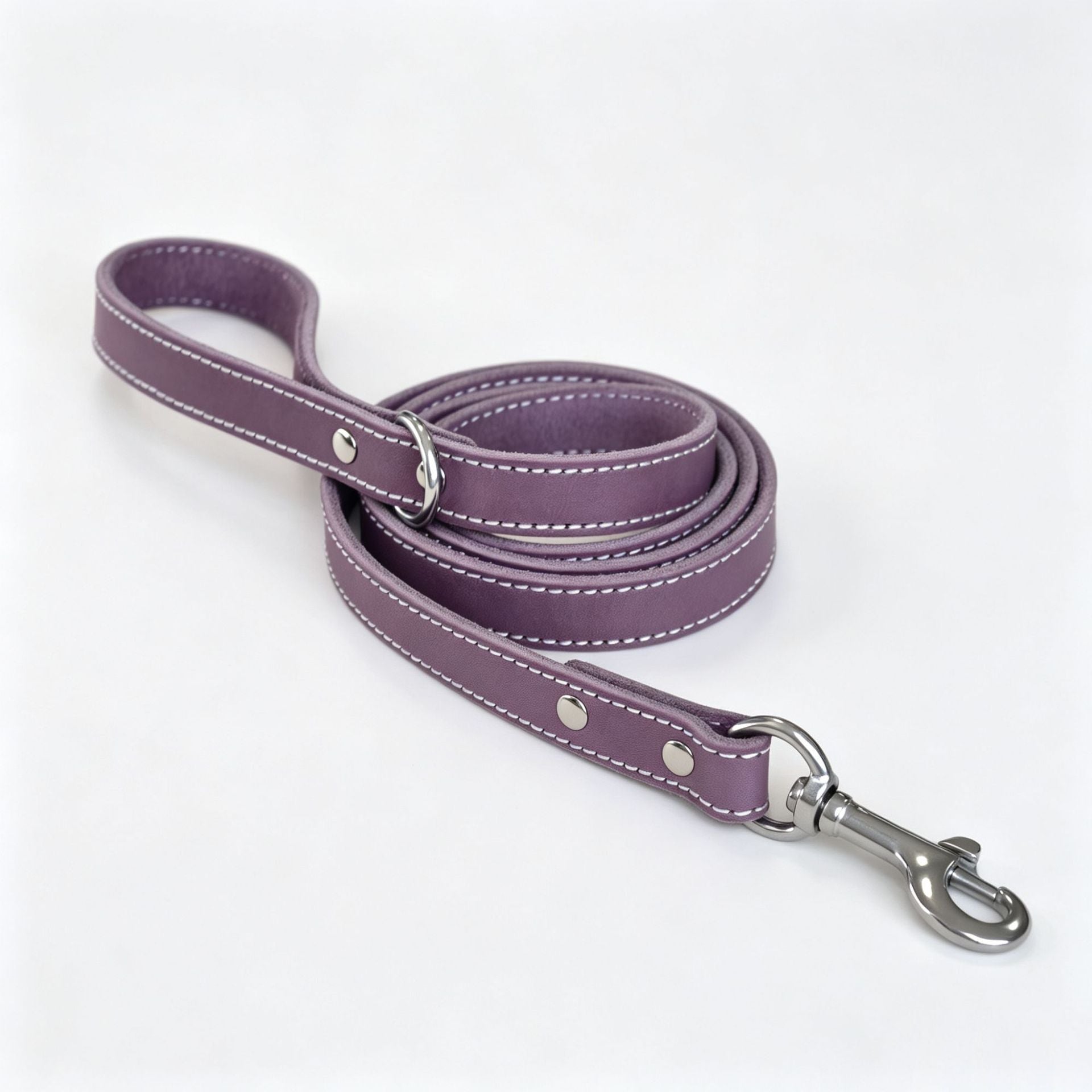 Genuine Leather Dog Leash 1.5m (5ft) Heavy‑Duty full grain Leather dog Walking Leash with Solid Brass Hardware