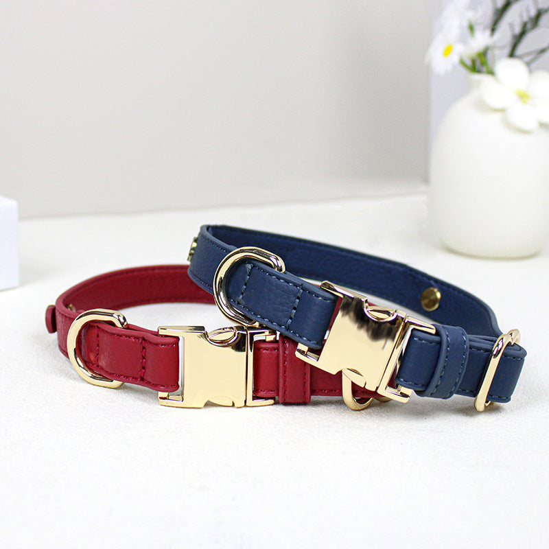 handmade Genuine Leather Dog Collar Cowhide no pull Pet Collar with Quick Release buckle Adjustable heavy duty dog collar