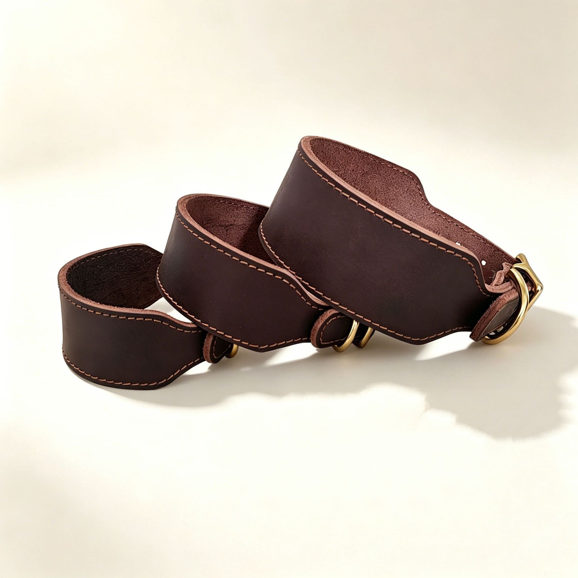Genuine Full‑Grain leather Dog Collar 5cm wide Thickened pet collar for Medium Large dogs Heavy‑Duty Adjustable dog Collar