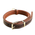 Genuine Full‑Grain leather Dog Collar Thickened Full‑Stitched pet collar for Medium Large dogs Heavy‑Duty Adjustable dog Collar
