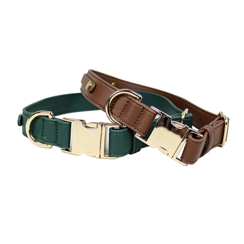 handmade Genuine Leather Dog Collar Cowhide no pull Pet Collar with Quick Release buckle Adjustable heavy duty dog collar