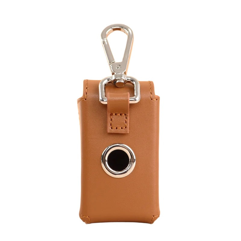 enuine Leather Dog Poop Bag Holder Premium Luxury Pet Waste Bag Dispenser Leather Puppy Poop Bag Carrier for Dog Collar Leash