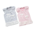 Plush Dog Dress with Lace and Bowknot leeveless Fuzzy Puppy Vest Clothes Sweet Princess Pet Outfit for Small Dogs Teddy