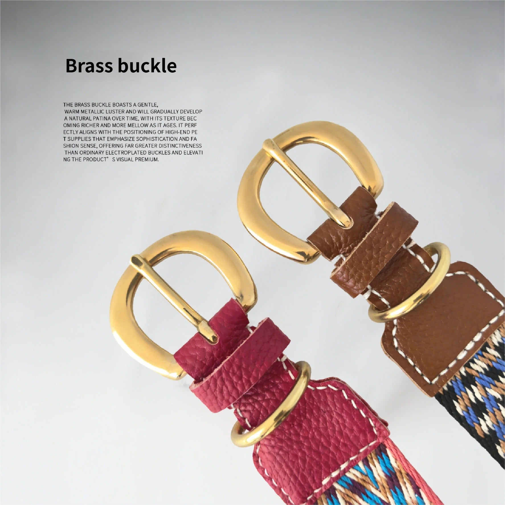 3.8cm Wide Genuine Leather webbing Dog Collar Bohemian Braided Woven Dog Collar and leash Adjustable Soft Leather Pet Collar