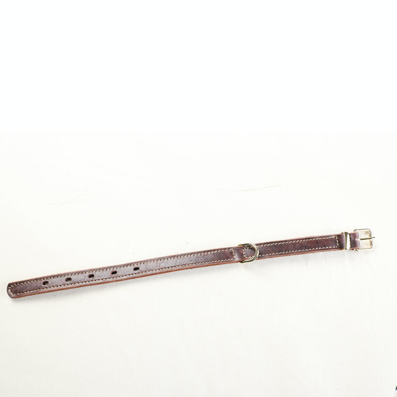 Genuine Full‑Grain leather Dog Collar Thickened Full‑Stitched pet collar for Medium Large dogs Heavy‑Duty Adjustable dog Collar