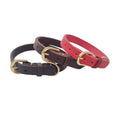 Genuine Full Grain Leather Dog Collar Adjustable Heavy Duty Leather Pet Collar with Metal D Ring Buckle for Small Medium Dogs