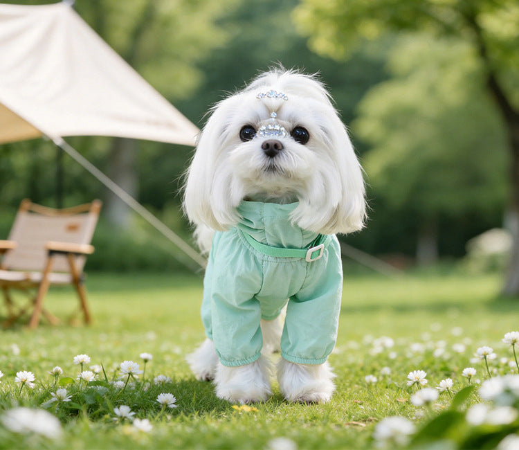 Dog Summer Lightweight Sun Protection Four-Legged Jumpsuit Breathable Thin Outdoor Windproof Dog Coat Full Body Cover Pet Clothes for Small Medium Puppies