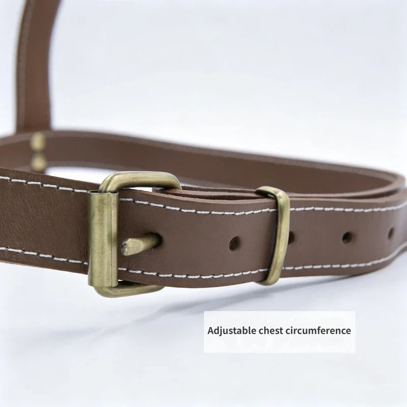 genuine leather harness for for Sled Dogs Adjustable Heavy Duty Pet Vest Harness Full-Grain Cowhide vest harness with 3 D-Rings
