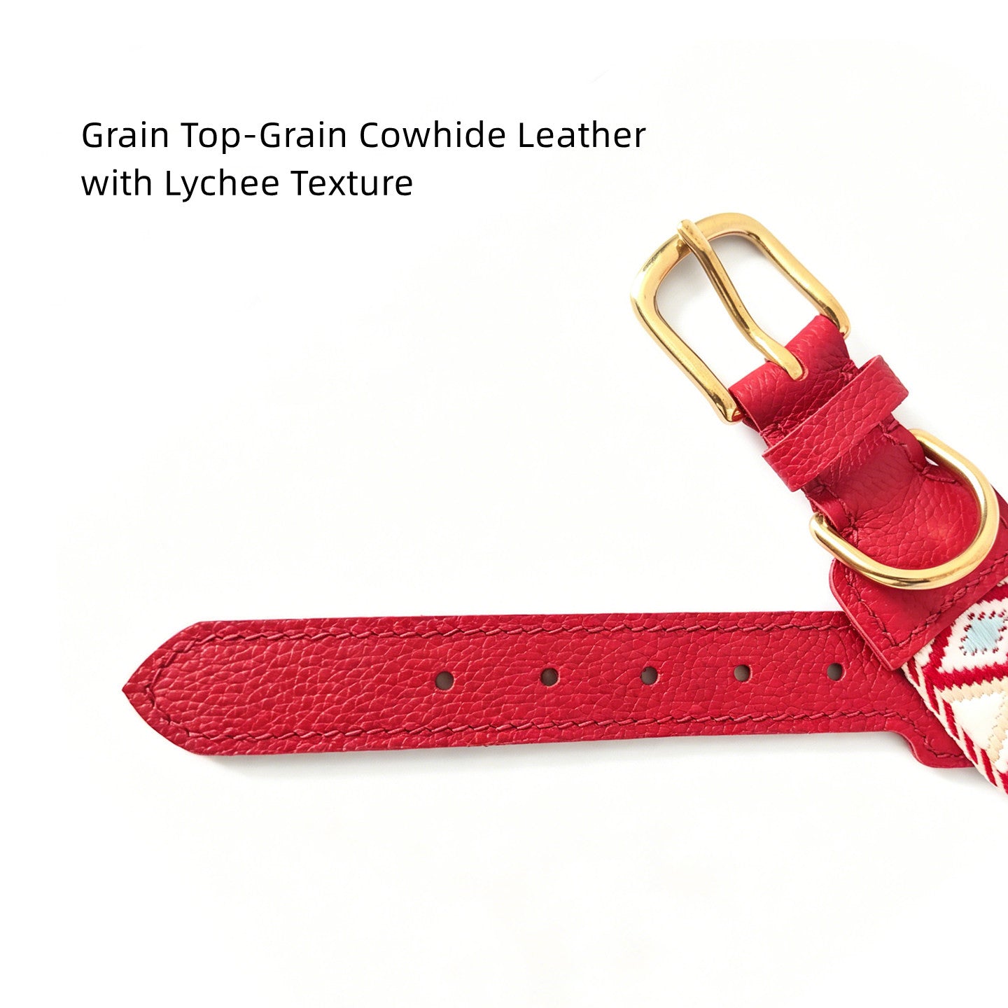 genuine Leather with 3.8cm wide webbing Dog Collar and Leash Geometric Woven Adjustable Pet Collar dog Walking Collar Leash