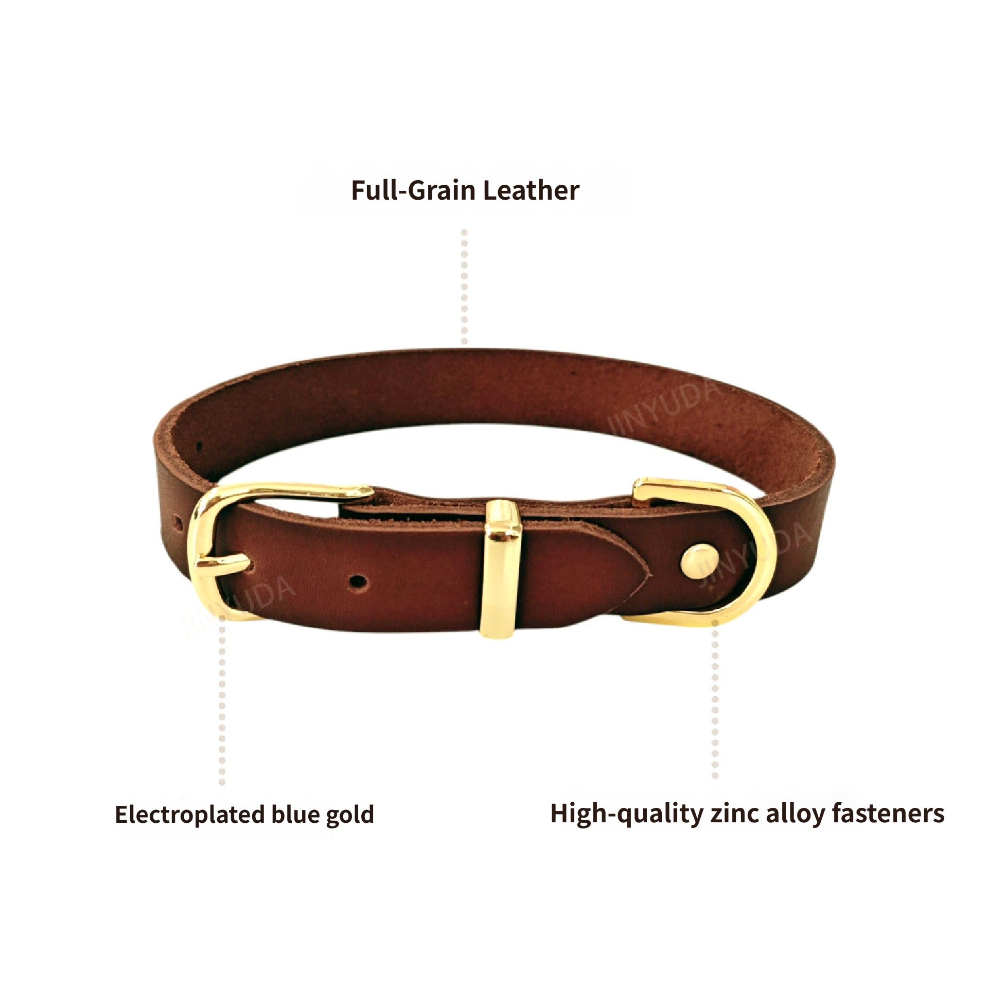 Classic Genuine Leather Dog Collar Adjustable heavy duty Full Grain Real Leather Pet Collar for Small Medium Large Dogs