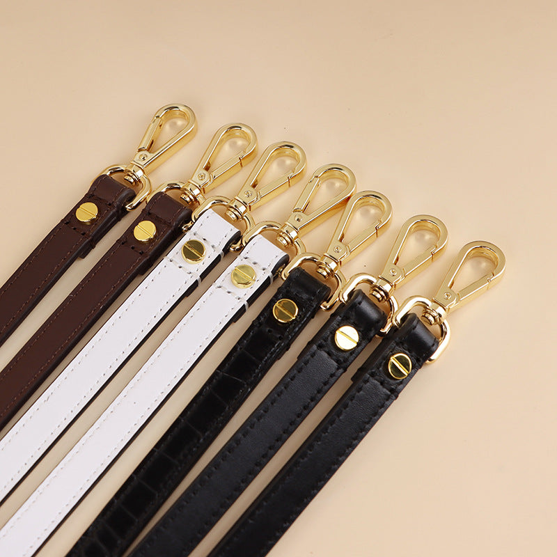 Genuine Leather Dog Leash Thin Stylish Pet Walking Leash with Gold Round Studs Adjustable Soft Leather Puppy Lead