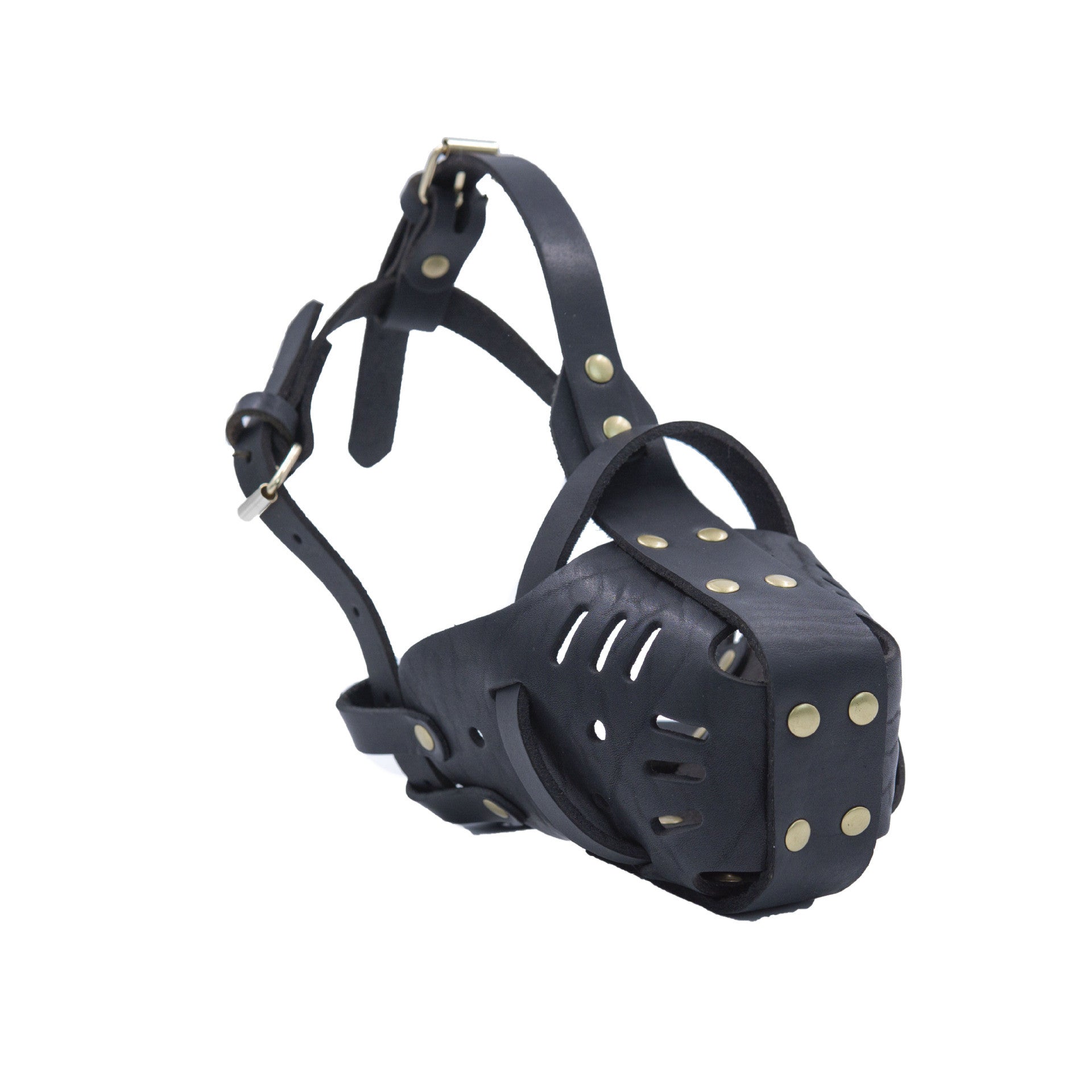 Genuine Top Layer Cowhide Dog Muzzle Adjustable Breathable Anti Bite Leather Pet Muzzle for Medium Large Dogs Prevents Barking Chewing