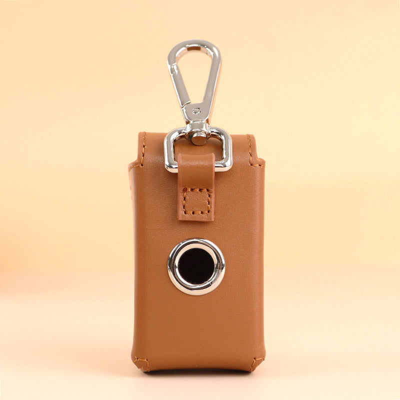 enuine Leather Dog Poop Bag Holder Premium Luxury Pet Waste Bag Dispenser Leather Puppy Poop Bag Carrier for Dog Collar Leash