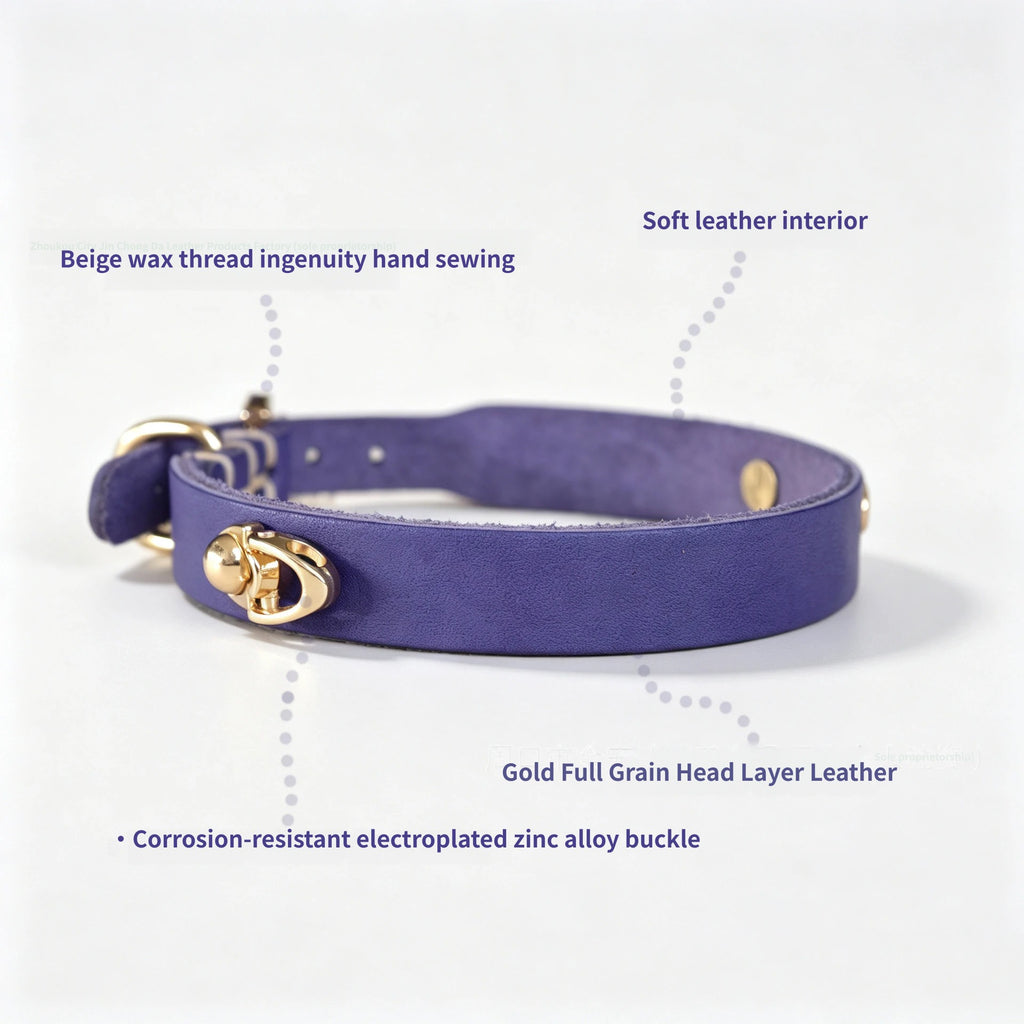 Genuine Full Grain Leather Dog cat Collar Adjustable DIY Pet Collar with clasp adjustable heavy duty no-pull dog walking collar