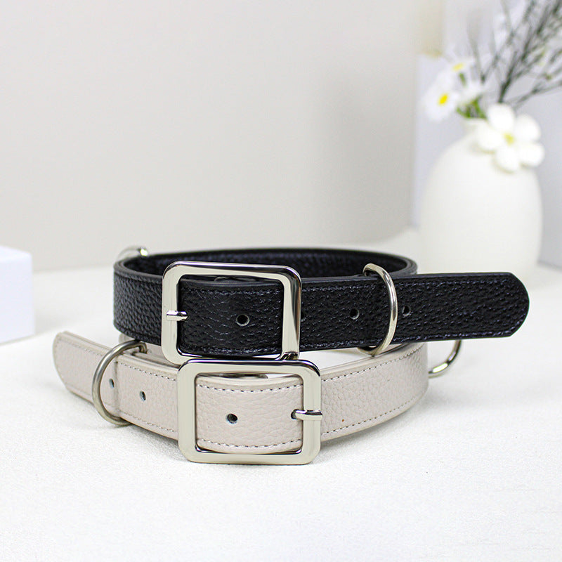 Genuine Leather Dog Collar and Leash Set Soft Real Leather Dog Collar Leash pet heavy duty Walking Leash and collar
