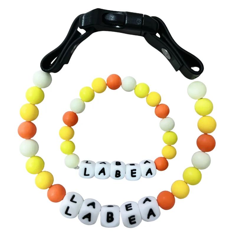 pet Beaded Name collar with friendship bracelet set Custom dog Collar with Beads DIY Name Dog necklace dog Pearl Beaded Collar